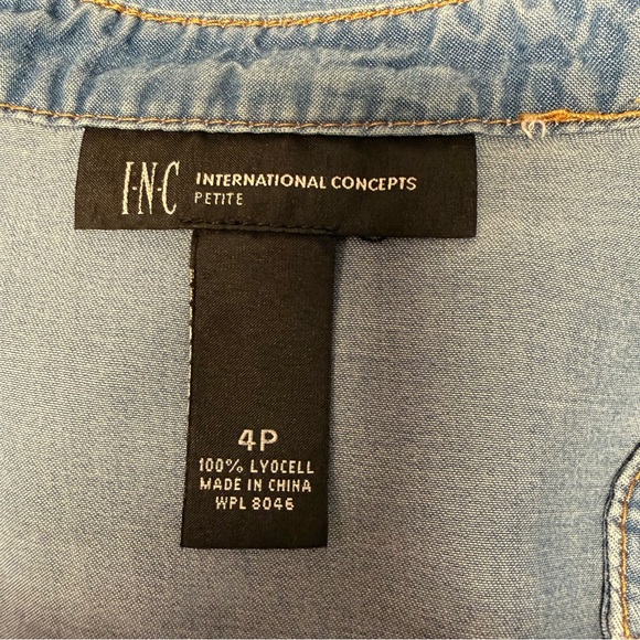 INC. Denim Zip Front Mini Dress - Picture 5 of 6